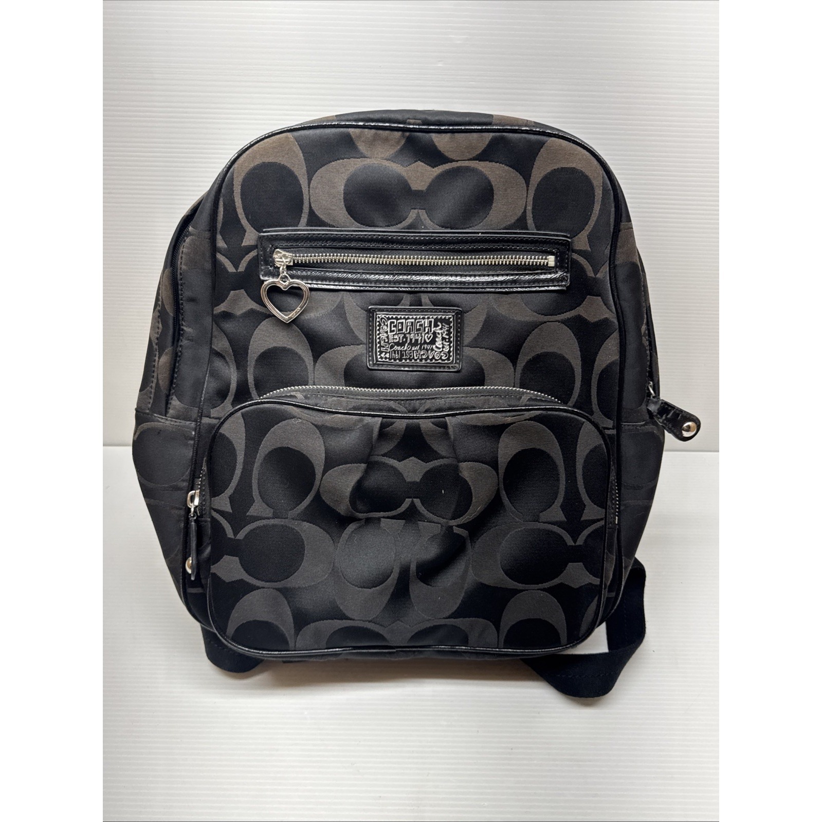 Coach Poppy Daisy Signature Black Backpack F20046